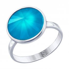 Серебряное кольцо SOKOLOV 94012610 с кристаллом Swarovski 94012610 фото