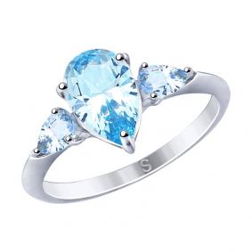 Серебряное кольцо SOKOLOV 94012749 с фианитом 94012749 фото