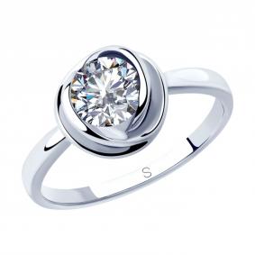 Серебряное кольцо SOKOLOV 94012819 с фианитом 94012819 фото