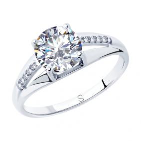 Серебряное кольцо SOKOLOV 94012824 с фианитом 94012824 фото