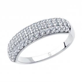 Серебряное кольцо SOKOLOV 94012850-91 с фианитом 94012850-91 фото