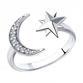 Серебряное кольцо SOKOLOV 94012857-91 с фианитом 94012857-91 фото