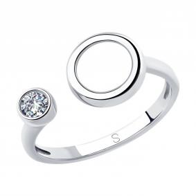 Серебряное кольцо SOKOLOV 94012859-91 с фианитом 94012859-91 фото