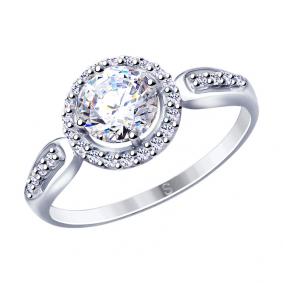 Серебряное кольцо SOKOLOV 94012866 с фианитом 94012866 фото