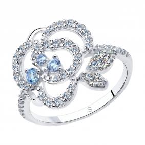 Серебряное кольцо SOKOLOV 94013019 с фианитом 94013019 фото