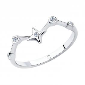 Серебряное кольцо SOKOLOV 94013057-91 с фианитом 94013057-91 фото