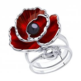 Серебряное кольцо-трансформер SOKOLOV с жемчугом и эмалью 94013133-91 94013133-91 фото