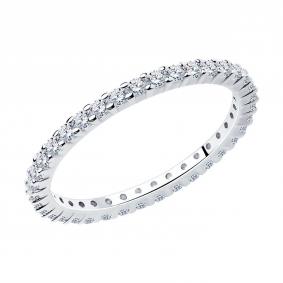 Серебряное кольцо SOKOLOV 94013276-91 с фианитом 94013276-91 фото