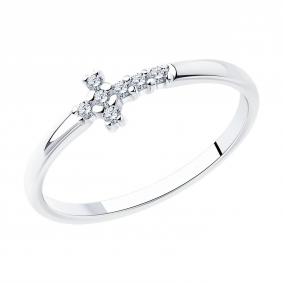 Серебряное кольцо SOKOLOV 94013298-91 с фианитом 94013298-91 фото
