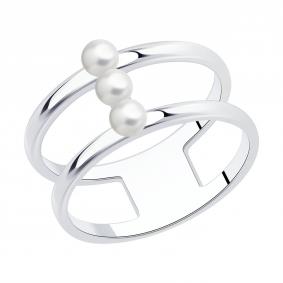 Серебряное кольцо SOKOLOV 94013371 с жемчугом 94013371 фото
