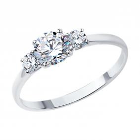 Серебряное кольцо SOKOLOV 94013546-91 с фианитом 94013546-91 фото