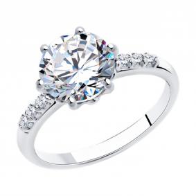 Серебряное кольцо SOKOLOV 94013547-91 с фианитом 94013547-91 фото