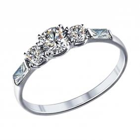 Серебряное кольцо SOKOLOV 94013651-91 с фианитом 94013651-91 фото