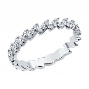 Серебряное кольцо SOKOLOV 94013687-91 с фианитом 94013687-91 фото