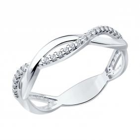 Серебряное кольцо SOKOLOV 94013713-91 с фианитом 94013713-91 фото