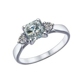 Серебряное кольцо SOKOLOV 94013715 с фианитом 94013715 фото