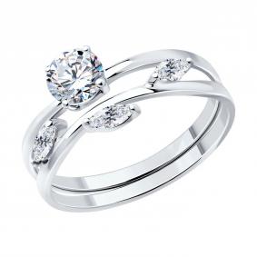 Серебряное кольцо SOKOLOV 94013726-91 с фианитом 94013726-91 фото