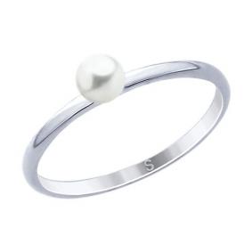 Серебряное кольцо SOKOLOV 94013739 с жемчугом 94013739 фото
