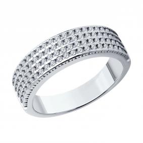Серебряное кольцо SOKOLOV 94013763-91 с фианитом 94013763-91 фото