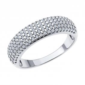 Серебряное кольцо SOKOLOV 94013776-91 с фианитом 94013776-91 фото