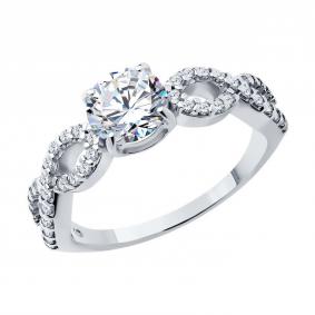 Серебряное кольцо SOKOLOV 94013777-91 с фианитом 94013777-91 фото