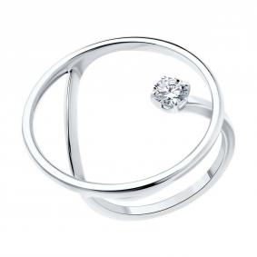 Серебряное кольцо SOKOLOV 94013795-91 с фианитом 94013795-91 фото