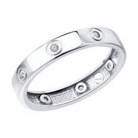 Серебряное кольцо SOKOLOV 94013808-91 с фианитом 94013808-91 фото