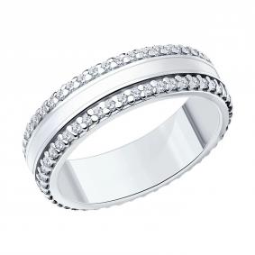 Серебряное кольцо SOKOLOV 94013809-91 с фианитом и эмалью 94013809-91 фото