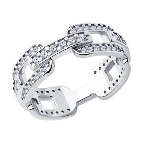 Серебряное кольцо SOKOLOV 94013834-91 с фианитом 94013834-91 фото