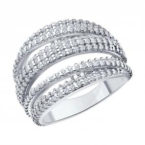 Серебряное кольцо SOKOLOV 94013853-91 с фианитом 94013853-91 фото