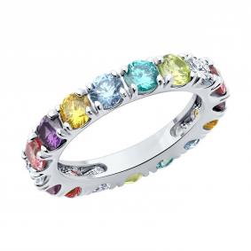 Серебряное кольцо SOKOLOV 94013881-91 с фианитом 94013881-91 фото