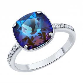 Серебряное кольцо SOKOLOV 94013888 с фианитом и кристаллом Swarovski 94013888 фото