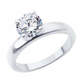 Серебряное кольцо SOKOLOV 94013936-91 с фианитом 94013936-91 фото