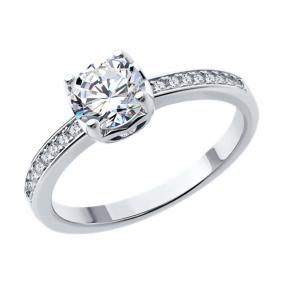 Серебряное кольцо SOKOLOV 94013949-91 с фианитом 94013949-91 фото