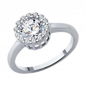 Серебряное кольцо SOKOLOV 94013959-91 с фианитом 94013959-91 фото