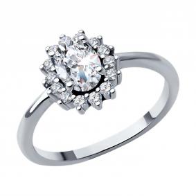 Серебряное кольцо SOKOLOV 94013968-91 с фианитом 94013968-91 фото