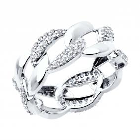 Серебряное кольцо SOKOLOV 94013974-91 с фианитом 94013974-91 фото