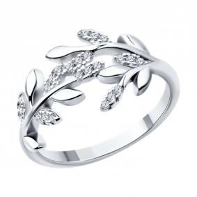Серебряное кольцо SOKOLOV 94013983-91 с фианитом 94013983-91 фото