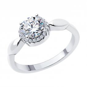 Серебряное кольцо SOKOLOV 94013990-91 с фианитом 94013990-91 фото