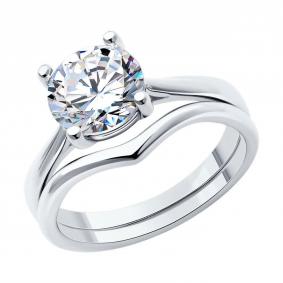 Серебряное кольцо SOKOLOV 94014029-91 с фианитом 94014029-91 фото