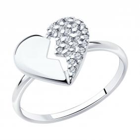 Серебряное кольцо SOKOLOV 94014046-91 с фианитом 94014046-91 фото