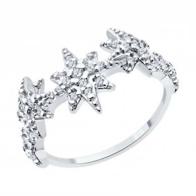 Серебряное кольцо SOKOLOV 94014085-91 с фианитом 94014085-91 фото