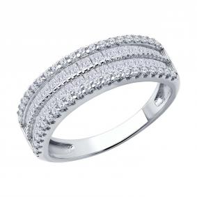 Серебряное кольцо SOKOLOV 94014098-91 с фианитом 94014098-91 фото