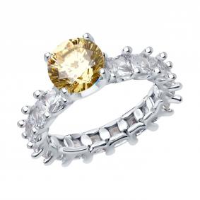 Серебряное кольцо SOKOLOV 94014121-91 с фианитом 94014121-91 фото