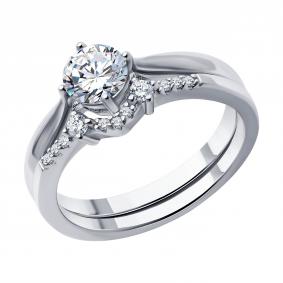 Серебряное кольцо SOKOLOV 94014124-91 с фианитом 94014124-91 фото