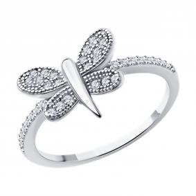 Серебряное кольцо SOKOLOV 94014130-91 с фианитом 94014130-91 фото