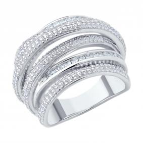 Серебряное кольцо SOKOLOV 94014242-91 с фианитом 94014242-91 фото