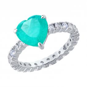 Серебряное кольцо SOKOLOV 94014275-91 с фианитом 94014275-91 фото