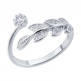 Серебряное кольцо SOKOLOV 94014277-91 с фианитом 94014277-91 фото