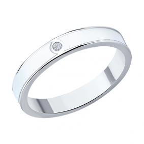 Серебряное кольцо SOKOLOV 94014428 с фианитом и эмалью 94014428 фото